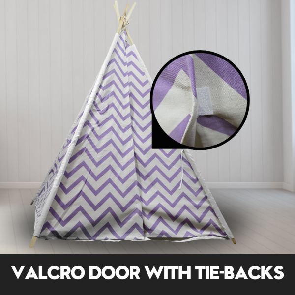 giant cotton canvas kids teepee wigwam children pretend play tent indoor outdoor party purple