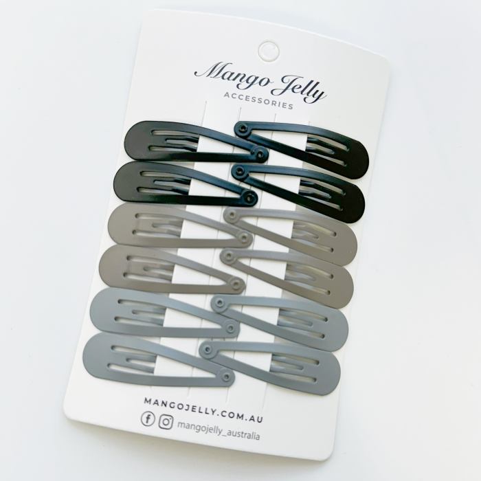 Mango Jelly snap hair clips on display card