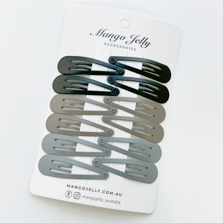 Mango Jelly snap hair clips on display card