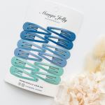 essential snap hair clips blue 6 pieces Blue and mint snap hair clips set