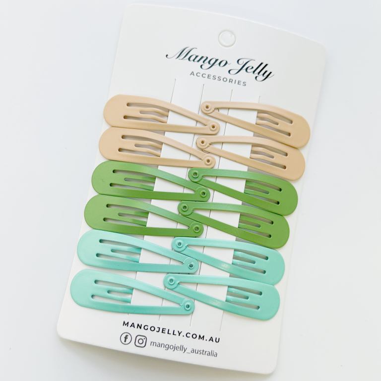 essential snap hair clips fresh 6 pieces Pastel snap hair clips on display card