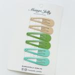 essential snap hair clips fresh 6 pieces Pastel snap hair clips on Mango Jelly card