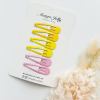 essential snap hair clips lemon 6 pieces Yellow and pink snap hair clips set