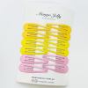 essential snap hair clips lemon 6 pieces Yellow and pink snap hair clips set