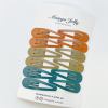 essential snap hair clips natural 6 pieces Colourful snap hair clips on display card