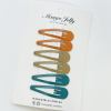 essential snap hair clips natural 6 pieces Colourful snap hair clips on display card