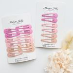 v659 basic pink 6p 202511101925 00.jpg Pink snap hair clips on display cards