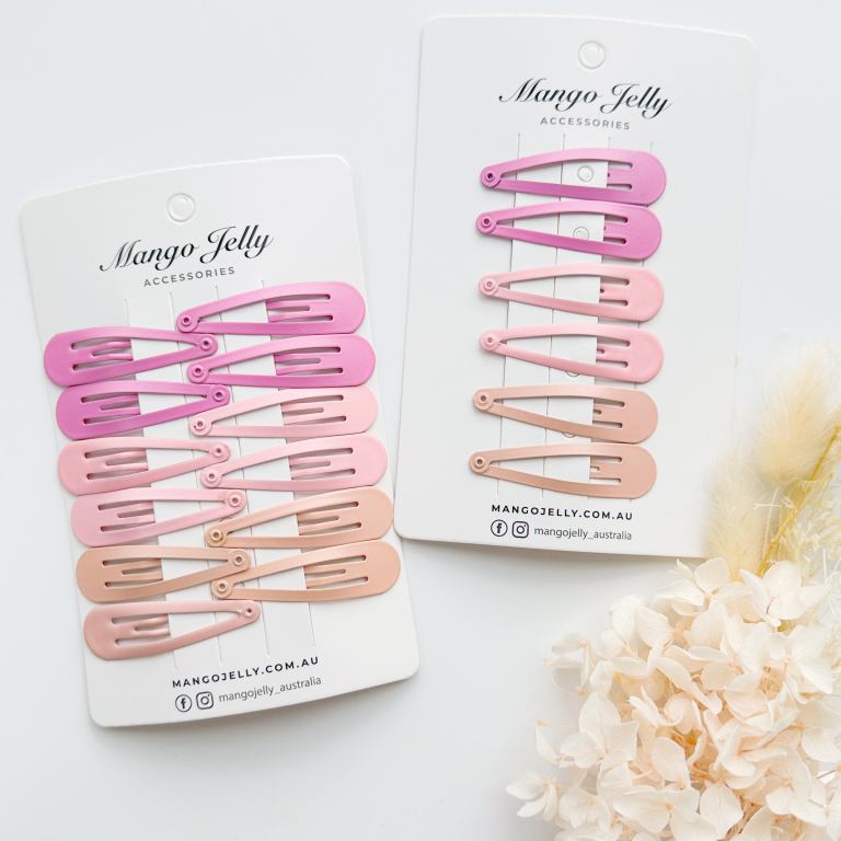 v659 basic pink 6p 202511101925 00.jpg Pink snap hair clips on display cards