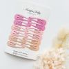 essential snap hair clips pink 6 pieces Pink and peach snap hair clips set