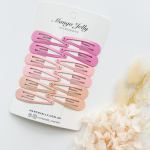 essential snap hair clips pink 6 pieces Pink and peach snap hair clips set