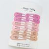 essential snap hair clips pink 6 pieces Pastel pink snap hair clips on display card