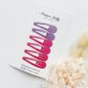 essential snap hair clips rosie 6 pieces Purple and pink snap hair clips on card