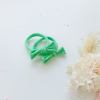 handmade simple bow metal free hair ties sky 1 pairs bright pink Mint green bow hair ties on white background