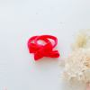 handmade simple bow metal free hair ties sky 1 pairs bright pink Bright pink bow headbands on white background