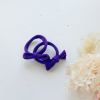 handmade simple bow metal free hair ties violet 1 pairs dusty purple Purple bow hair ties on white background