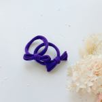 handmade simple bow metal free hair ties violet 1 pairs dusty purple Purple bow hair ties on white background