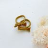 handmade simple bow metal free hair ties mustard 1 pairs grey Mustard bow headbands with dried flowers