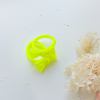 handmade simple bow metal free hair ties neon 1 pairs neon pink Neon yellow bow headbands on white background