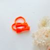 handmade simple bow metal free hair ties neon 1 pairs neon pink Bright orange bow headbands on white background