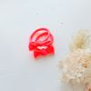 handmade simple bow metal free hair ties neon 1 pairs neon pink Bright pink bow headbands on white background