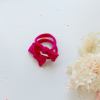 handmade simple bow metal free hair ties pink 1 pairs rose pink Pink bow headbands with heart confetti
