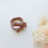 handmade simple bow metal free hair ties pink 1 pairs rose pink Pink bow headbands with pastel heart confetti