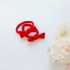 handmade simple bow metal free hair ties pop 1 pairs yellow Red bow headbands on white background