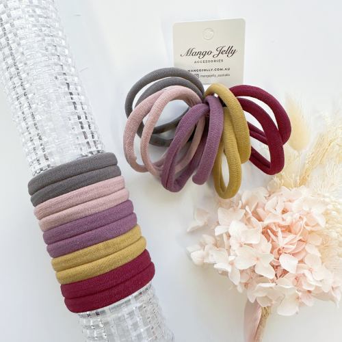 v659 metalfree 4cm 10p blushm 1 m 160900 00.jpg Colourful fabric hair ties by Mango Jelly Accessories