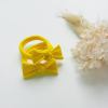handmade simple bows school colours maroon 1 pairs Yellow baby headband with bow and white flowers