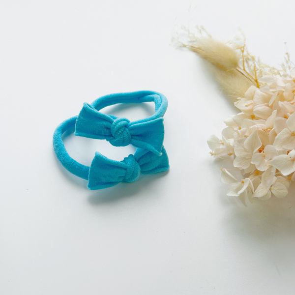 handmade simple bows school colours maroon 1 pairs Turquoise baby bow headbands with dried flowers