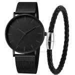 nneoba mens ultra thin magnetic bracelet quartz watch all black slim mesh steel nneoba mens ultra thin magnetic bracelet quartz watch all black slim mesh steel