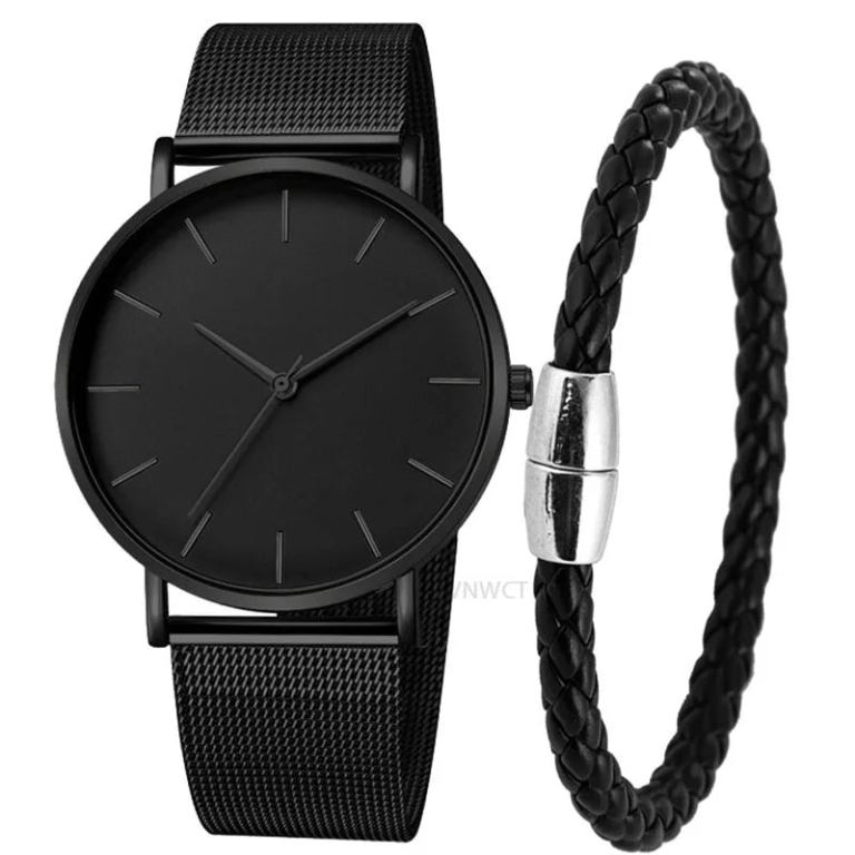 nneoba mens ultra thin magnetic bracelet quartz watch all black slim mesh steel nneoba mens ultra thin magnetic bracelet quartz watch all black slim mesh steel