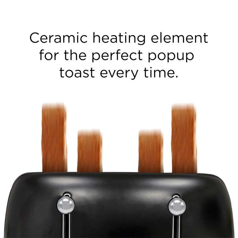 bonzachef multitoast plus 4 slice popup toaster with ceramic heating element