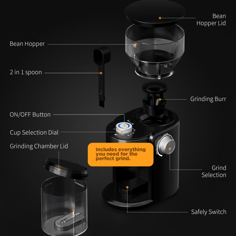 bonzachef perfect grind 2 electric coffee grinder