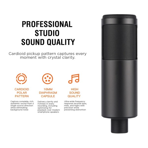 sonictrek studio streaming podcaster usb microphone with desk tripod