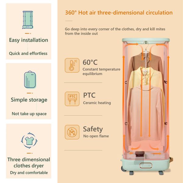 hoper layer foldable clothes dryer household dryer portable quick drying mites removal
