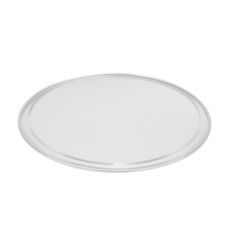 Clear oval glass serving platter on white background