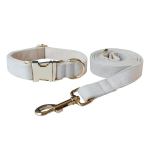 White leather dog collar and matching lead