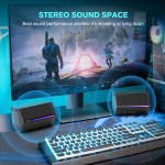 FIFINE Gaming Sound Box with Stereo Surround Sound, USB RGB Speaker with Vol Control for PC,Lattop,PS4/5,TV-Ampligame A20 2
