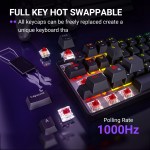 fifine ampligame red axis wired keyboard with hot swappable keys, usb computer silent keyboard with 18 rgb modes for gaming gk1 FIFINE AmpliGame Red Axis Wired Keyboard with Hot-Swappable Keys, USB Computer Silent Keyboard with 18 RGB Modes for Gaming-GK1 2