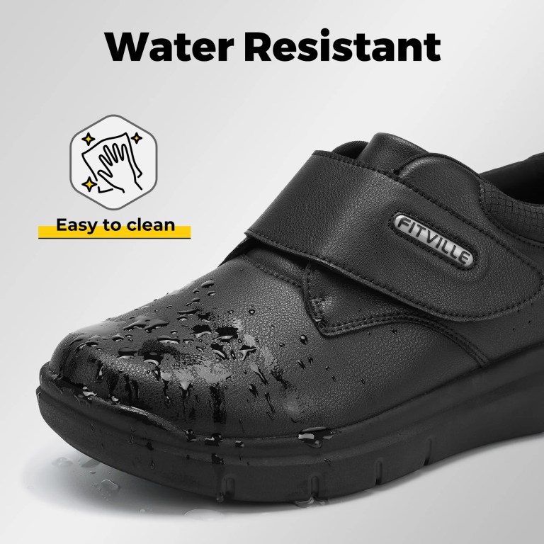FitVille Diabetic Shoes Extra Wide Comfortable Leather Walking Shoes for Men Orthopedic Dress Shoes Casual Sneakers 2
