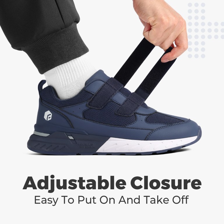 FitVille Wide Walking Shoes Hook Loop Orthopedic Man Casual Sneakers for Swollen Feet Neuropathy Comfort Sport Shoes for Men 4