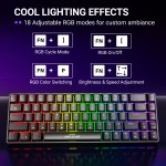 fifine ampligame red axis wired keyboard with hot swappable keys, usb computer silent keyboard with 18 rgb modes for gaming gk1 FIFINE AmpliGame Red Axis Wired Keyboard with Hot-Swappable Keys, USB Computer Silent Keyboard with 18 RGB Modes for Gaming-GK1 4