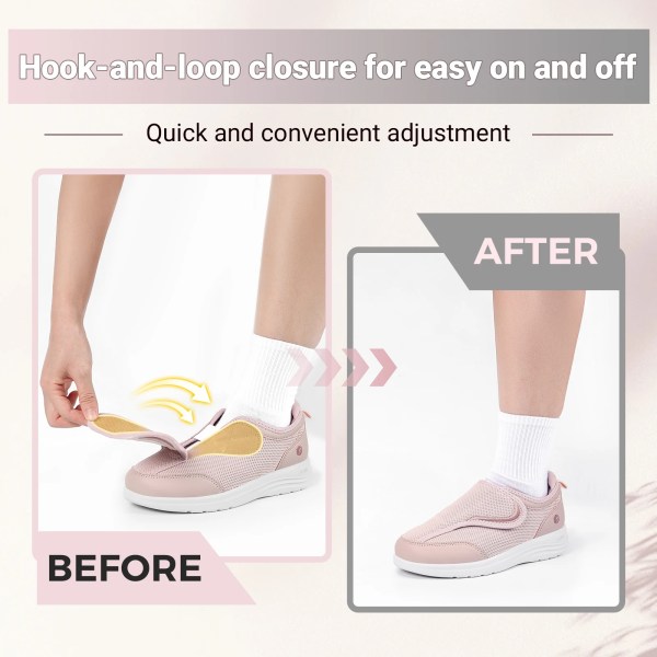 Fittington Women‘s Diabetic Shoes Wide Fully Adjustable Straps EasyTop Wings Diabetic Woman Shoes For Edema&Swollen Feet 3