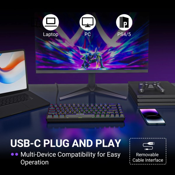 fifine ampligame red axis wired keyboard with hot swappable keys, usb computer silent keyboard with 18 rgb modes for gaming gk1 FIFINE AmpliGame Red Axis Wired Keyboard with Hot-Swappable Keys, USB Computer Silent Keyboard with 18 RGB Modes for Gaming-GK1 6