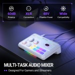 FIFINE Audio Mixer with Voice Changer/Knob Mute for PC/PS4 ,RGB Mixer with 3 EQ Modes/XLR Mic Preamp for Gaming/Streaming-SC8W 2