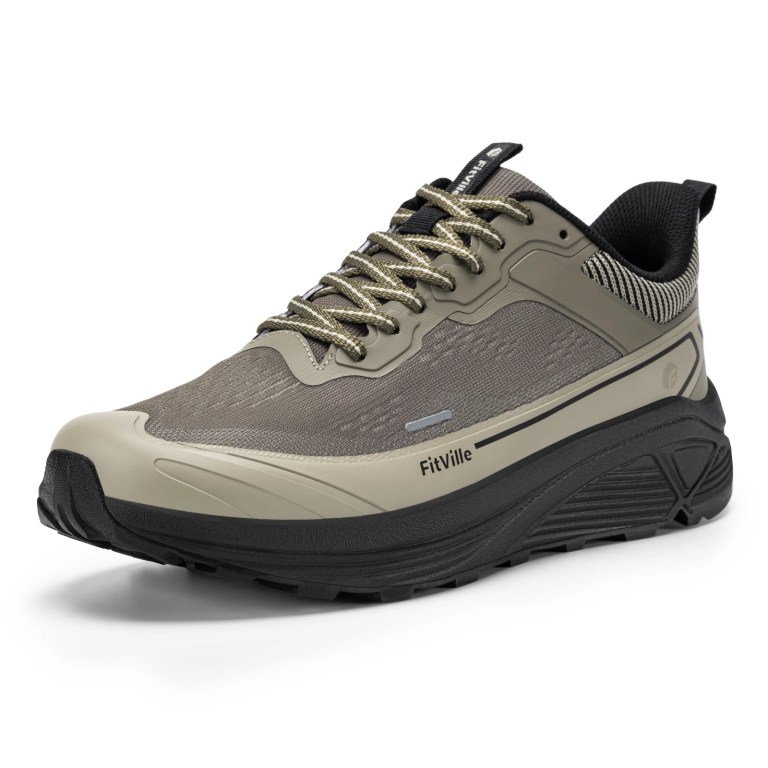 FitVille Extra Wide Men's Sports Shoes Anti-Slip Hiking Trail Running Shoes for Men Cushioning Man Casual Sneakers Size 40-50