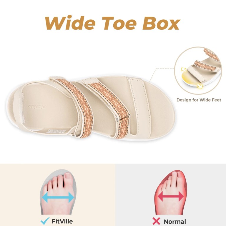 fitville women's sandals wide casual wedges ladies shoes lightweight summer sandal for women slippers comfortable arch support FitVille Women's Sandals Wide Casual Wedges Ladies Shoes Lightweight Summer Sandal for Women Slippers Comfortable Arch Support 6