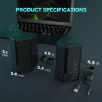 FIFINE Gaming Sound Box with Stereo Surround Sound, USB RGB Speaker with Vol Control for PC,Lattop,PS4/5,TV-Ampligame A20 6