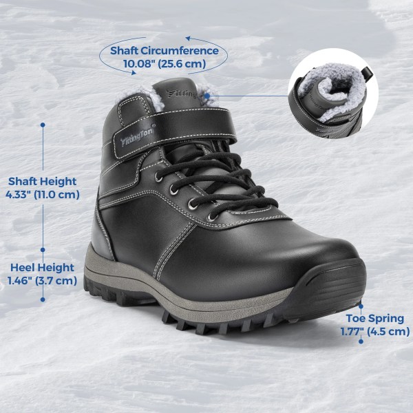 fittington men's hiking boots wide warm fur lined winter snow boot non slip outdoor ankle high top trekking shoes waterproof Fittington Men's Hiking Boots Wide Warm Fur Lined Winter Snow Boot Non-slip Outdoor Ankle High-top Trekking Shoes Waterproof 5